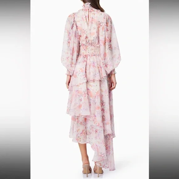 Elliott Astrid Floral Dress Asymmetrical Formal Maxi Midi - Picture 2 of 10